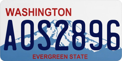 WA license plate AOS2896
