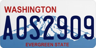 WA license plate AOS2909