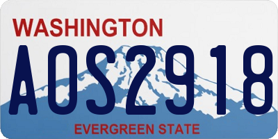 WA license plate AOS2918
