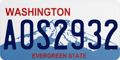 WA license plate AOS2932