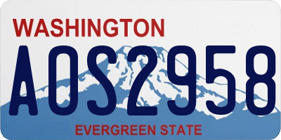 WA license plate AOS2958