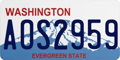 WA license plate AOS2959
