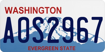 WA license plate AOS2967