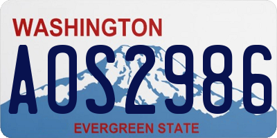 WA license plate AOS2986