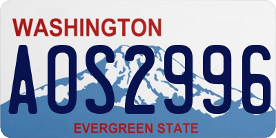 WA license plate AOS2996