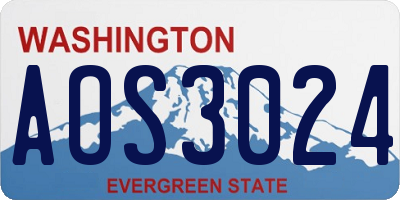 WA license plate AOS3024