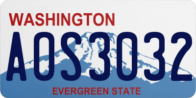 WA license plate AOS3032