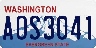 WA license plate AOS3041
