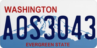 WA license plate AOS3043