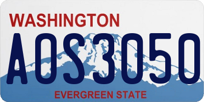 WA license plate AOS3050