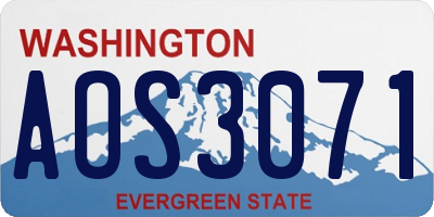 WA license plate AOS3071