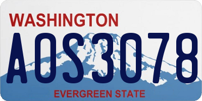 WA license plate AOS3078