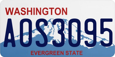 WA license plate AOS3095