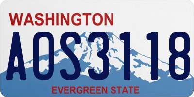 WA license plate AOS3118