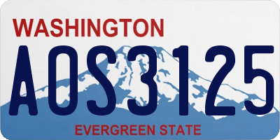 WA license plate AOS3125