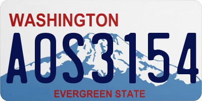 WA license plate AOS3154