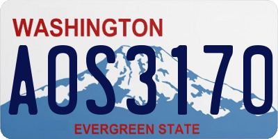 WA license plate AOS3170
