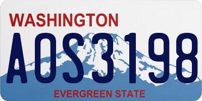 WA license plate AOS3198