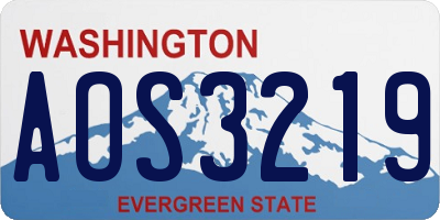 WA license plate AOS3219