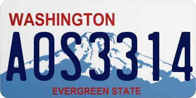 WA license plate AOS3314