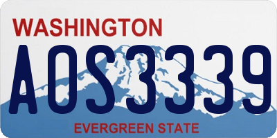 WA license plate AOS3339