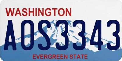WA license plate AOS3343