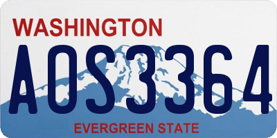 WA license plate AOS3364