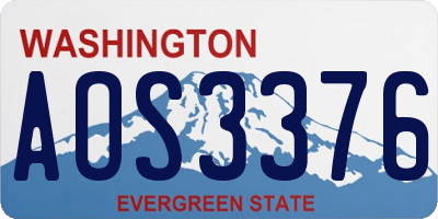 WA license plate AOS3376