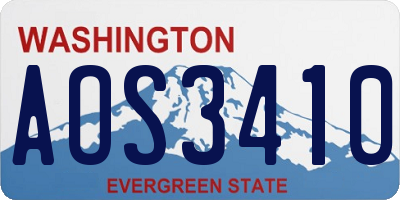 WA license plate AOS3410