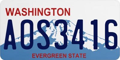 WA license plate AOS3416