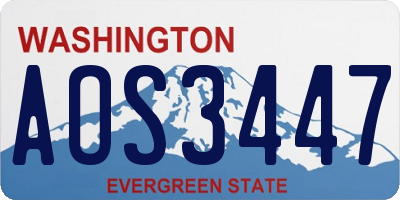 WA license plate AOS3447