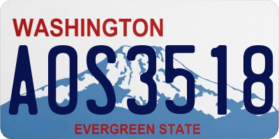 WA license plate AOS3518