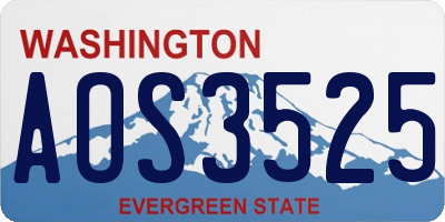WA license plate AOS3525