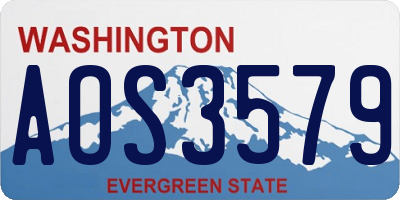 WA license plate AOS3579