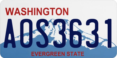 WA license plate AOS3631
