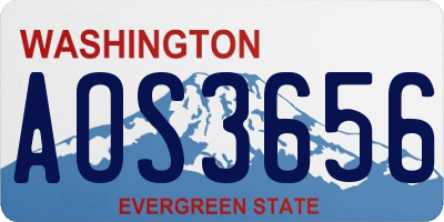 WA license plate AOS3656