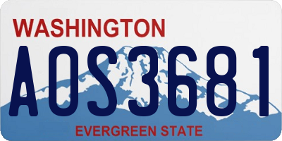 WA license plate AOS3681