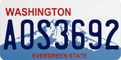 WA license plate AOS3692
