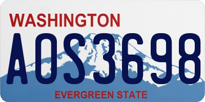 WA license plate AOS3698