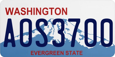 WA license plate AOS3700