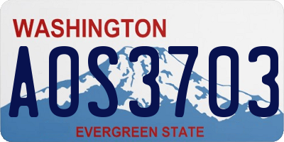 WA license plate AOS3703