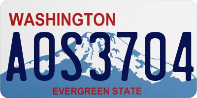 WA license plate AOS3704