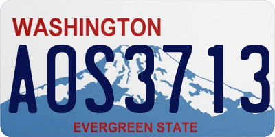 WA license plate AOS3713