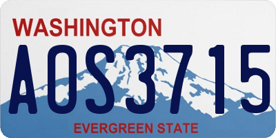WA license plate AOS3715