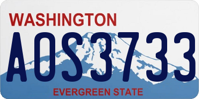WA license plate AOS3733