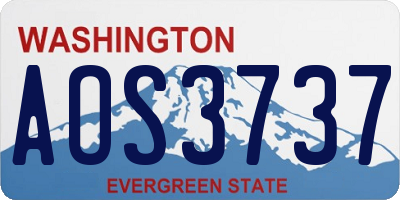 WA license plate AOS3737