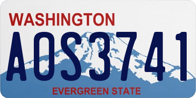 WA license plate AOS3741