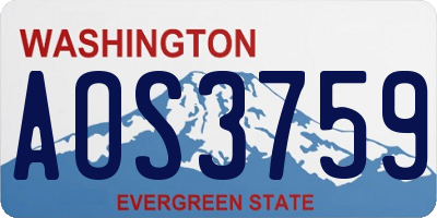 WA license plate AOS3759