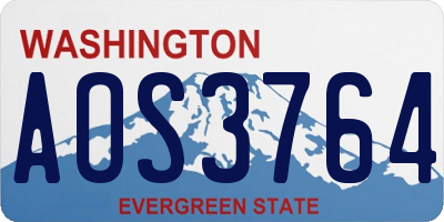 WA license plate AOS3764