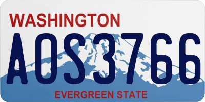 WA license plate AOS3766